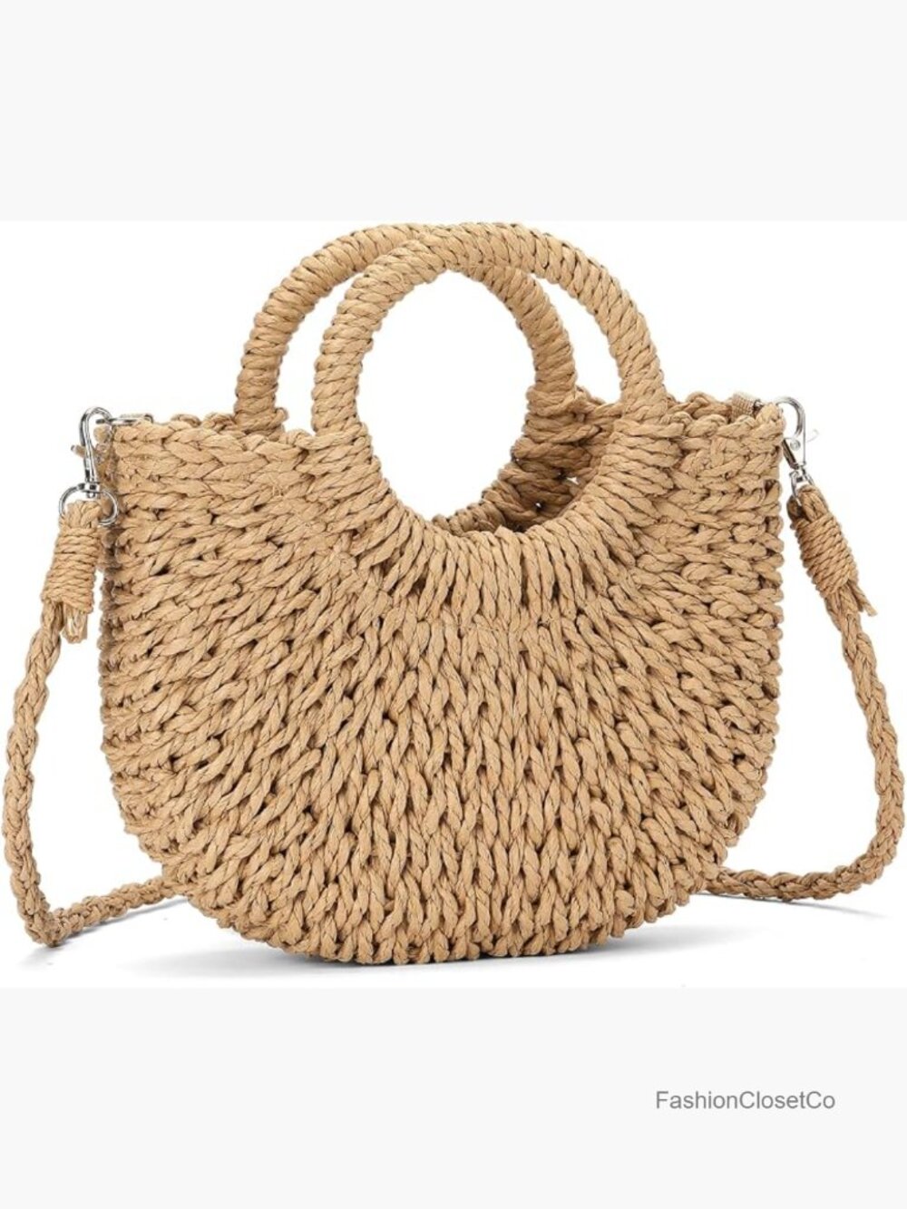Small Straw Crossbody Bag for Women Woven Summer Shoulder Phone Purse Beach